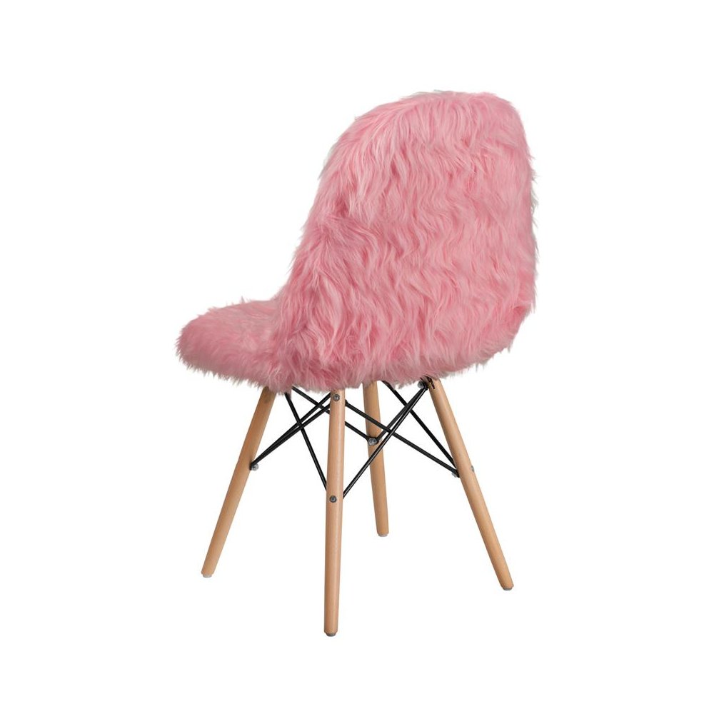Shaggy Dog Light Pink Accent Chair