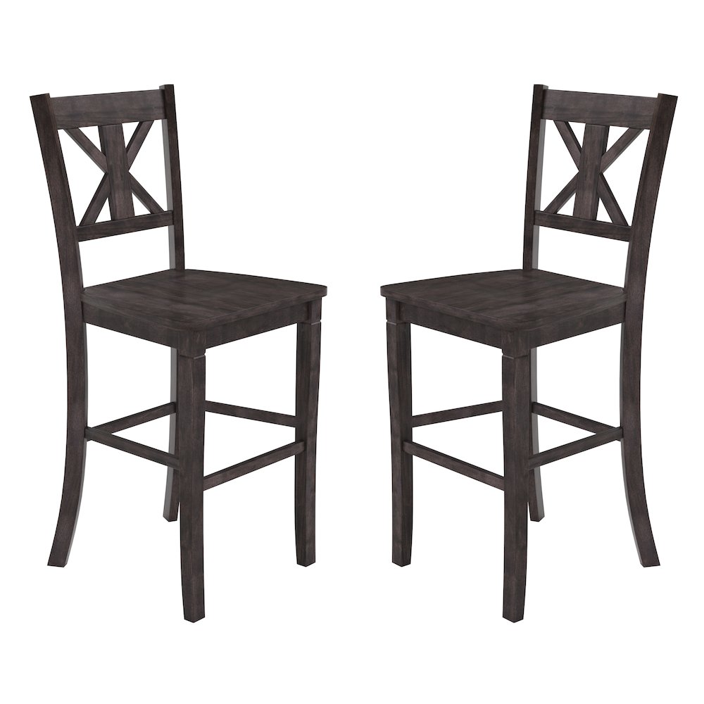Set of 2 Modern Farmhouse Style Commercial Grade Bar Height Stools