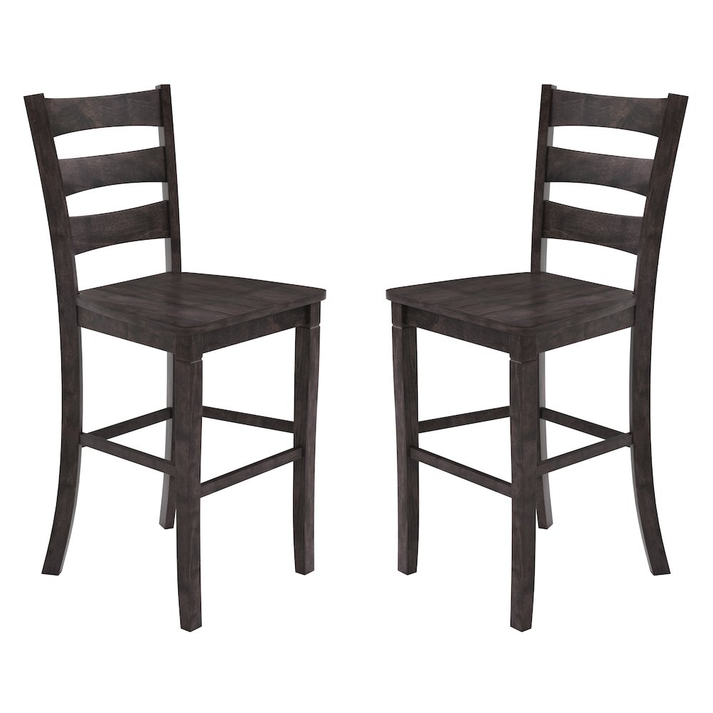 Set of 2 Classic Style Commercial Grade Ladderback Bar Height Stools