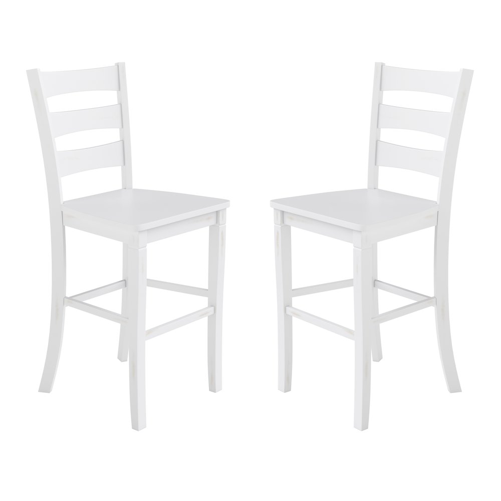 Set of 2 Classic Style Commercial Grade Ladderback Bar Height Stools