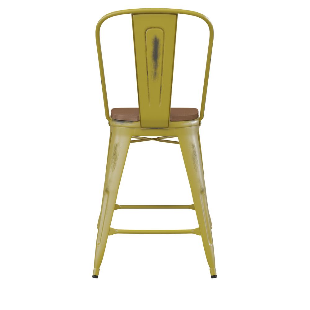 Modern Colorful Counter Stool with Poly Resin Seat