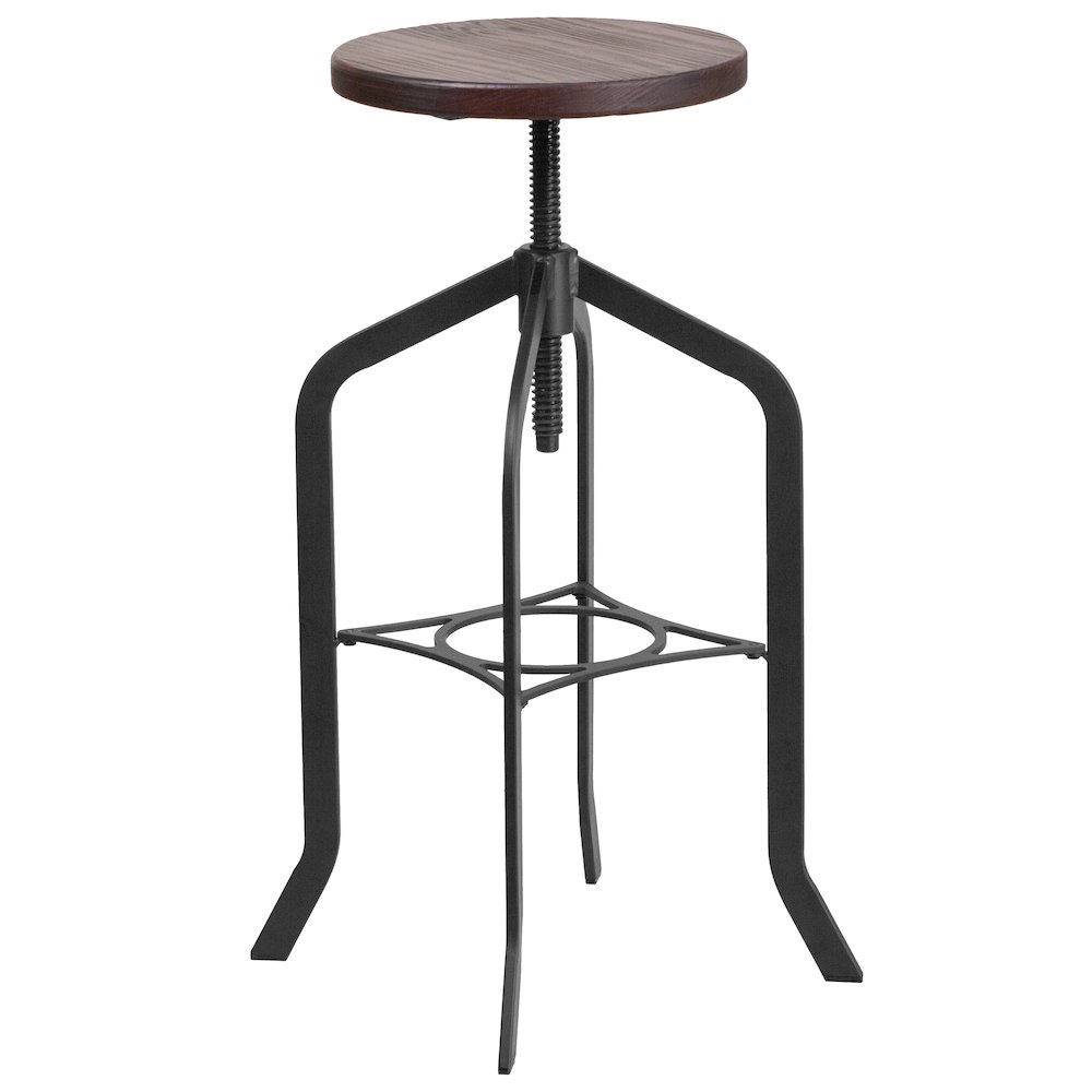 30″ Barstool with Adjustable Wood Seat