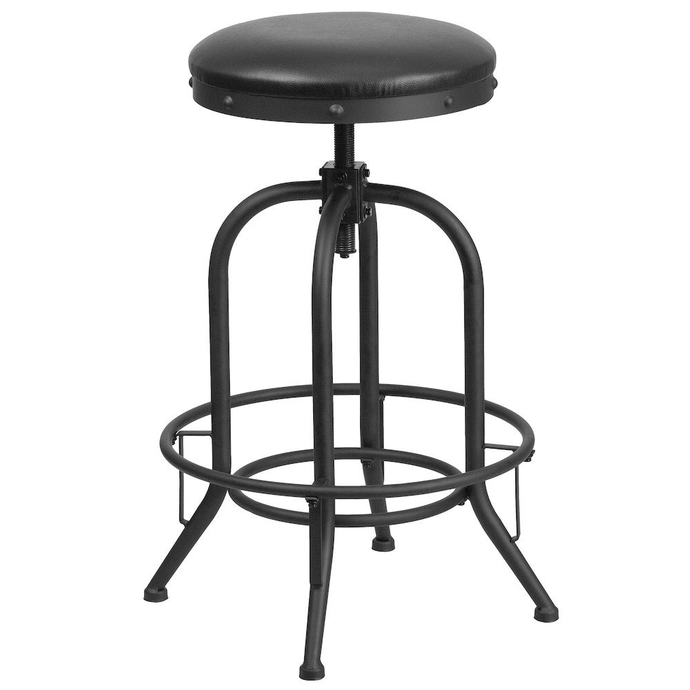 30” Barstool with Swivel Lift Black LeatherSoft Seat