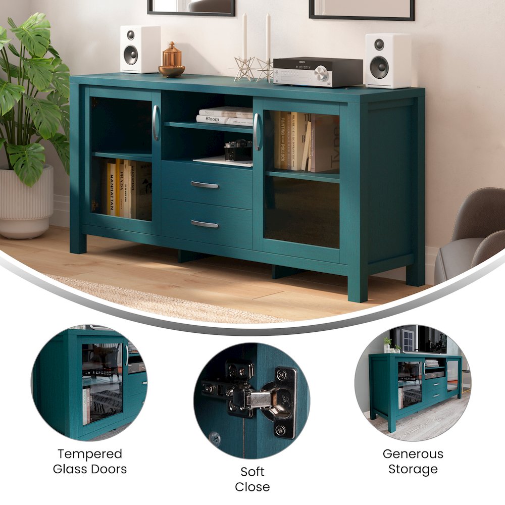59 Inch Modern Kitchen and Dining Room Buffet Sideboard Storage Cabinet