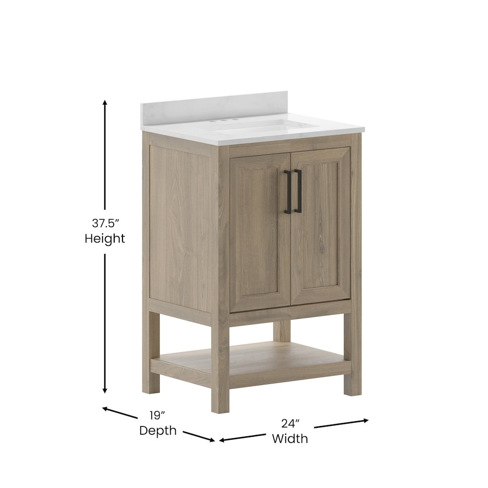 24 Inch Contemporary Bathroom Vanity with Sink Combo