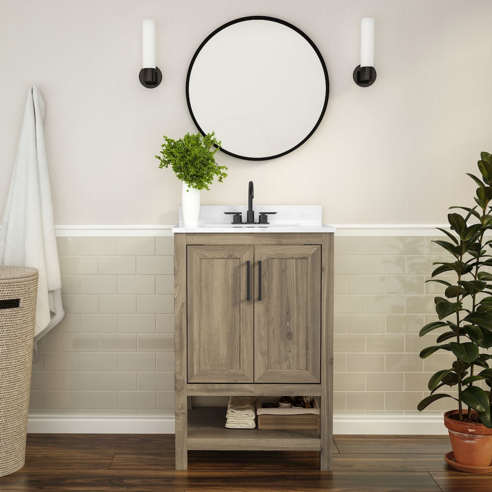 24 Inch Contemporary Bathroom Vanity with Sink Combo
