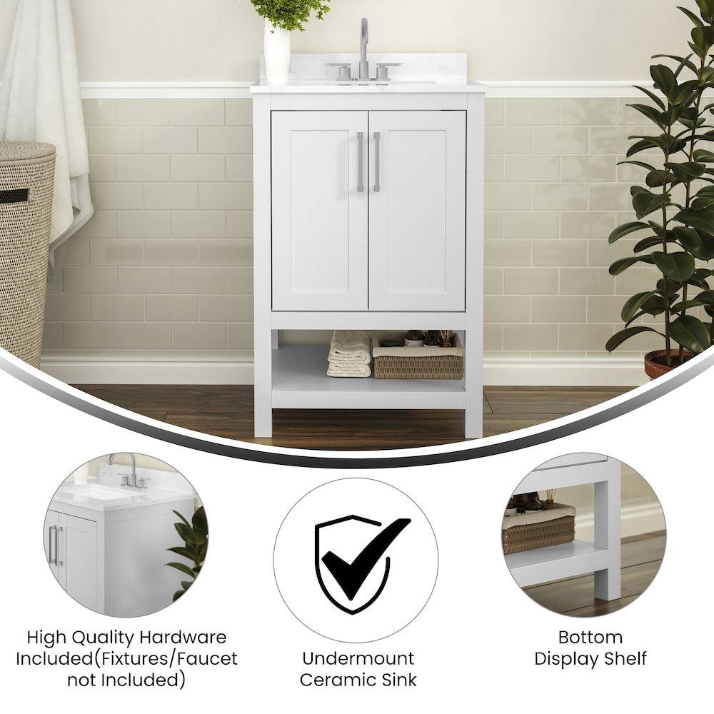 24 Inch Contemporary Bathroom Vanity with Sink Combo