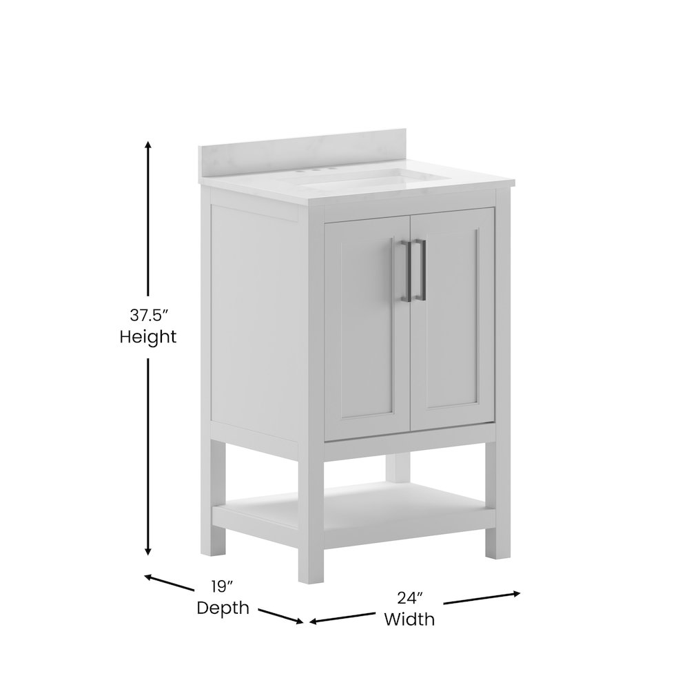 24 Inch Contemporary Bathroom Vanity with Sink Combo