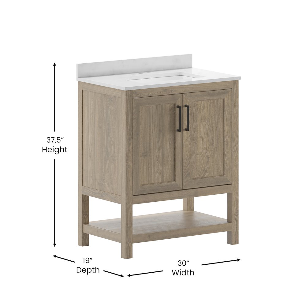30 Inch Contemporary Bathroom Vanity with Sink Combo