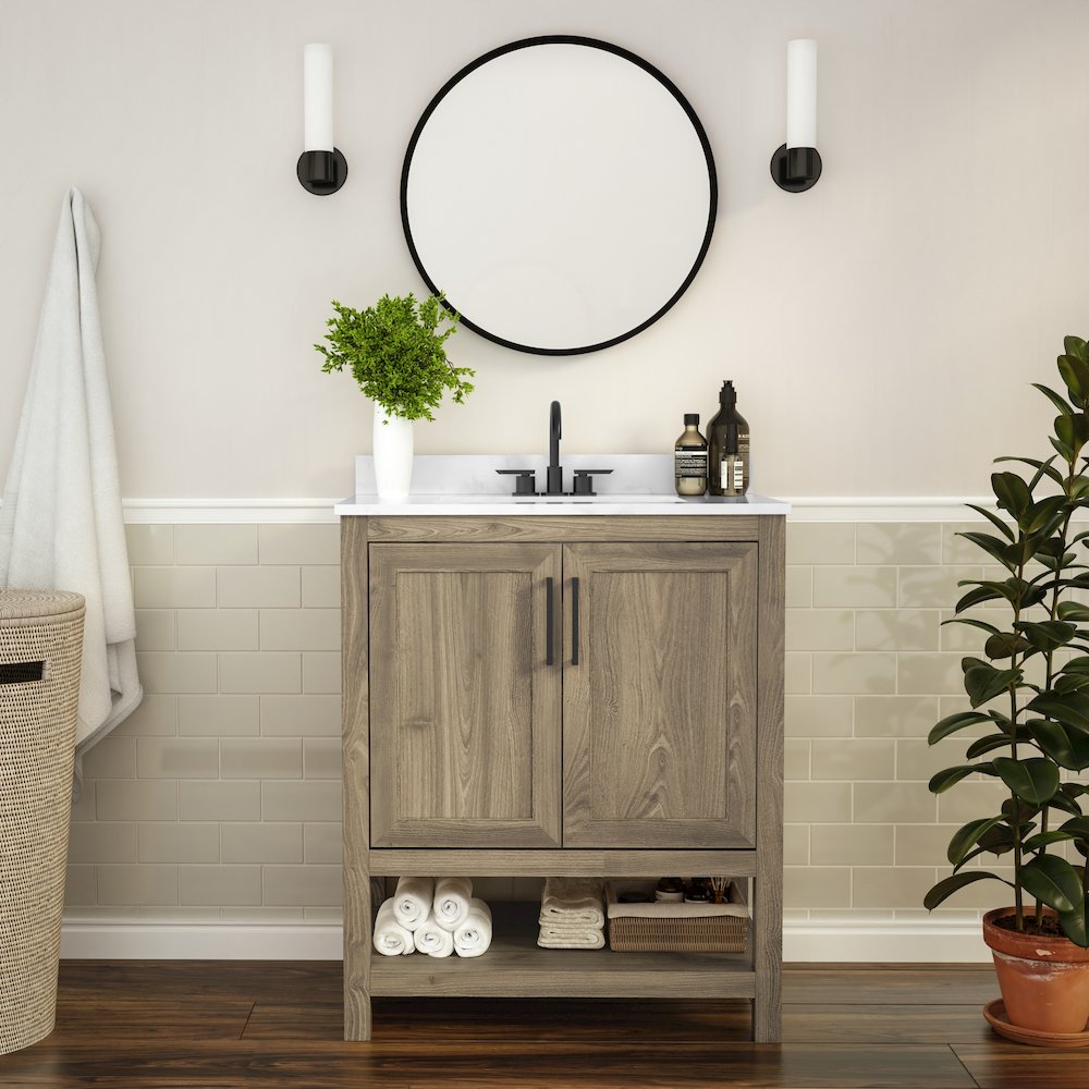 30 Inch Contemporary Bathroom Vanity with Sink Combo