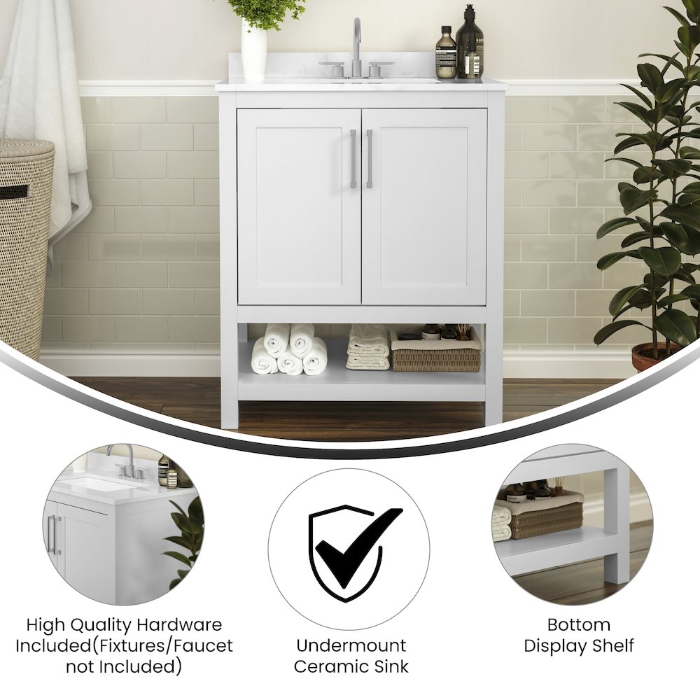 30 Inch Contemporary Bathroom Vanity with Sink Combo