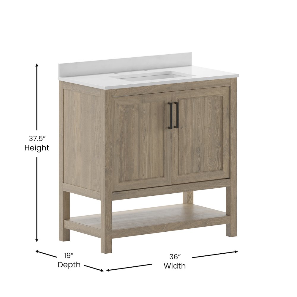 36 Inch Contemporary Bathroom Vanity with Sink Combo