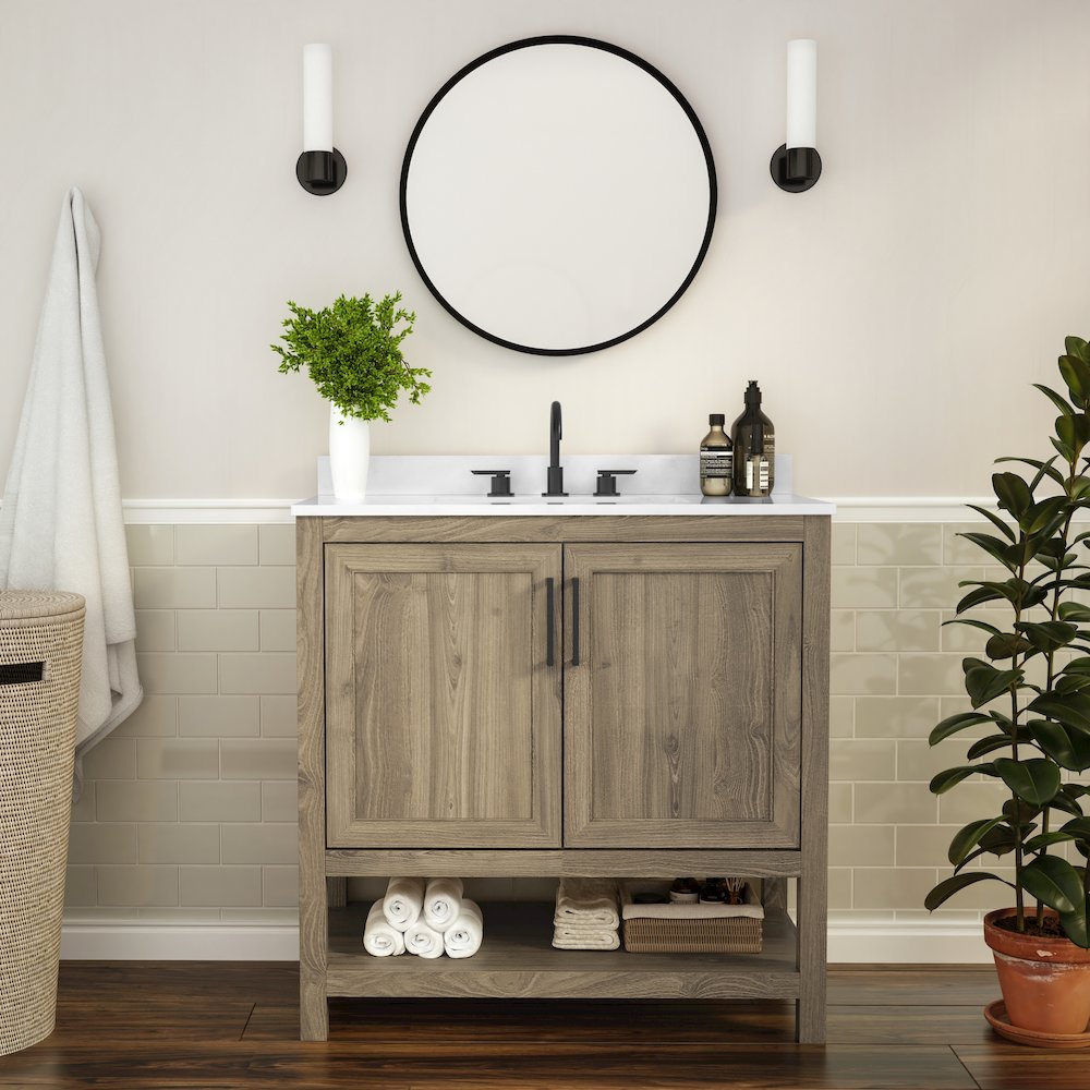 36 Inch Contemporary Bathroom Vanity with Sink Combo