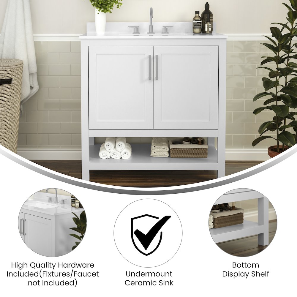 36 Inch Contemporary Bathroom Vanity with Sink Combo
