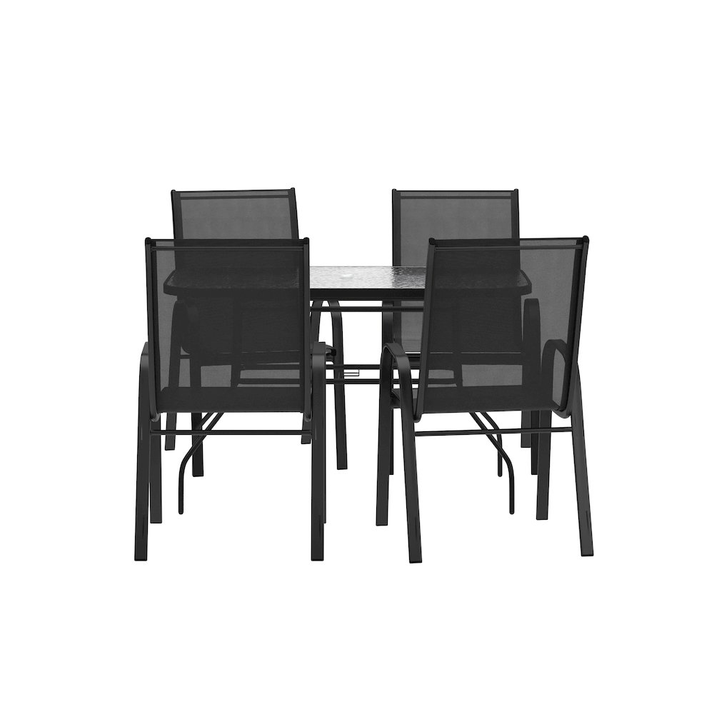 5 Piece Patio Dining Set with Patio Table with 4 Chairs