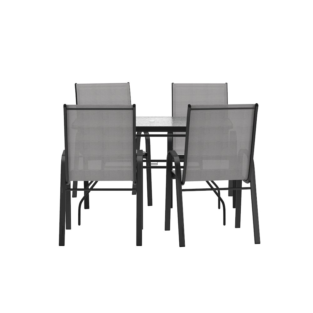 5 Piece Patio Dining Set with Patio Table with 4 Chairs