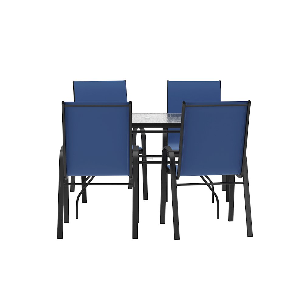 5 Piece Patio Dining Set with Patio Table with 4 Chairs