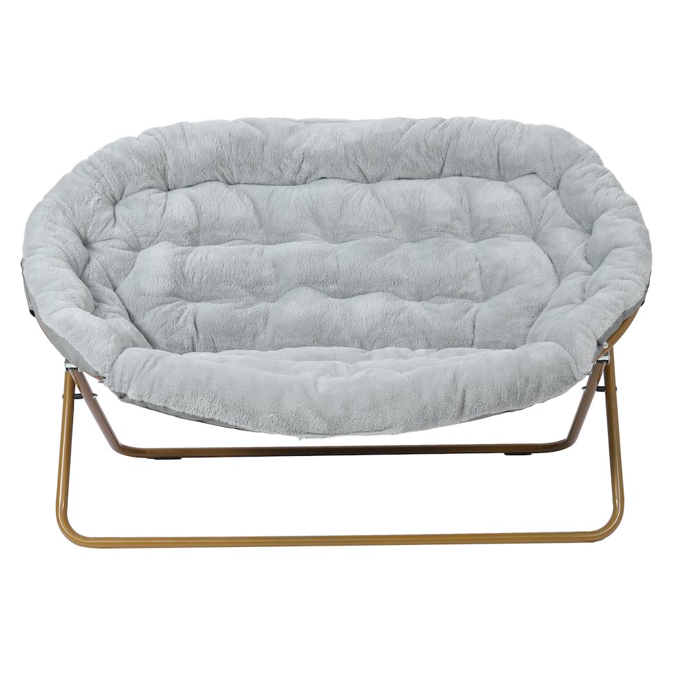 Gray Fabric/Soft Gold Frame