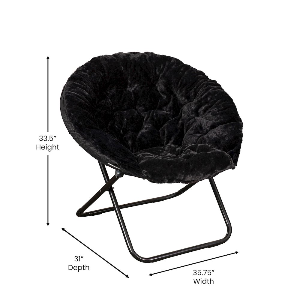 Oversized Folding Saucer Chair with Ottoman