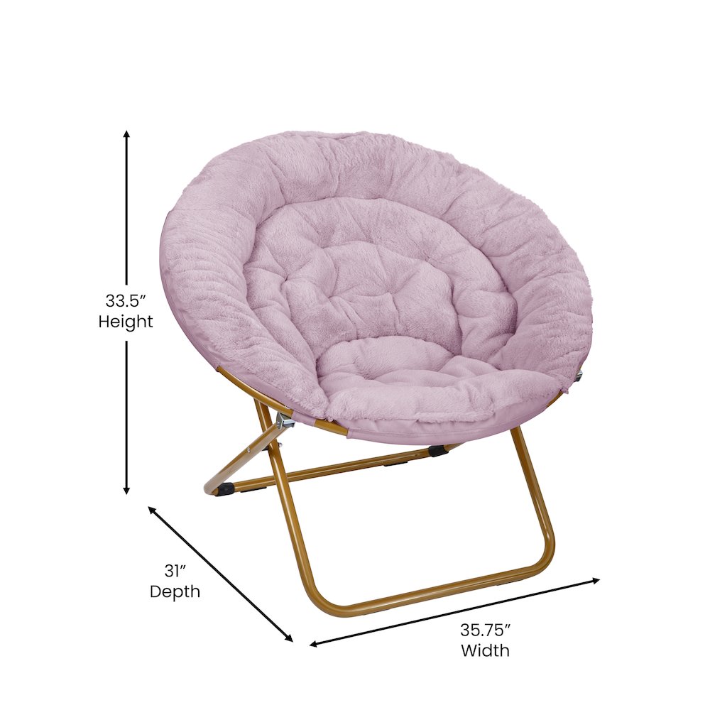 Oversized Folding Saucer Chair with Ottoman