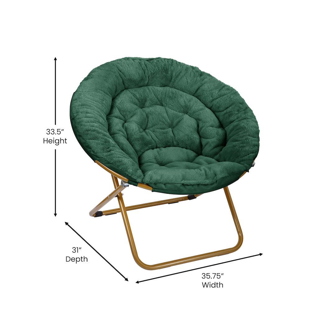 Oversized Folding Saucer Chair with Ottoman