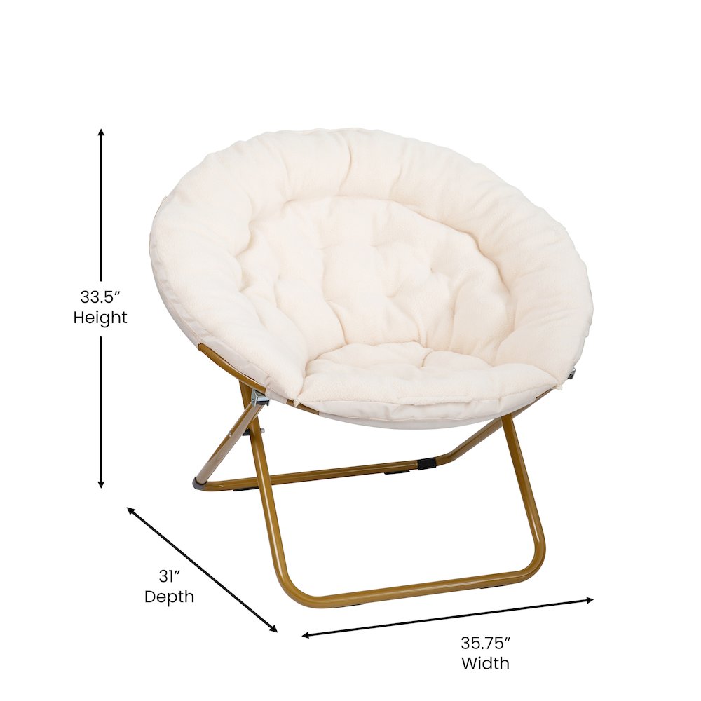 Oversized Folding Saucer Chair with Ottoman