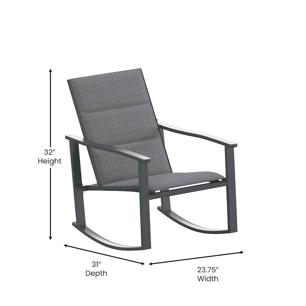 Modern 3 Piece Outdoor Rocking Chairs and Table Set
