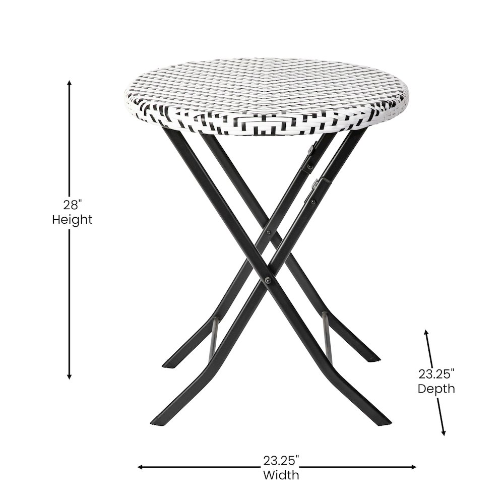 Modern 3 Piece Folding French Bistro Table and Chairs Set