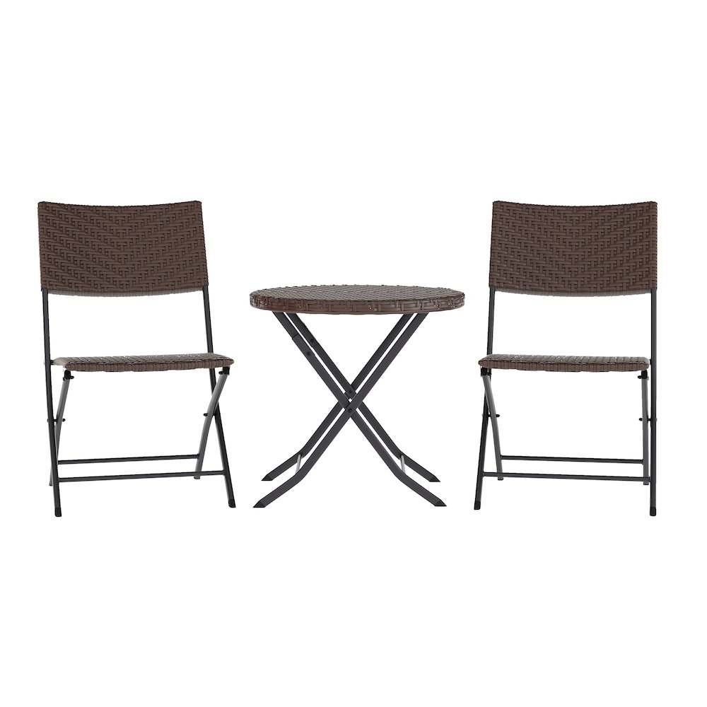 Modern 3 Piece Folding Bistro Table and Chairs Set