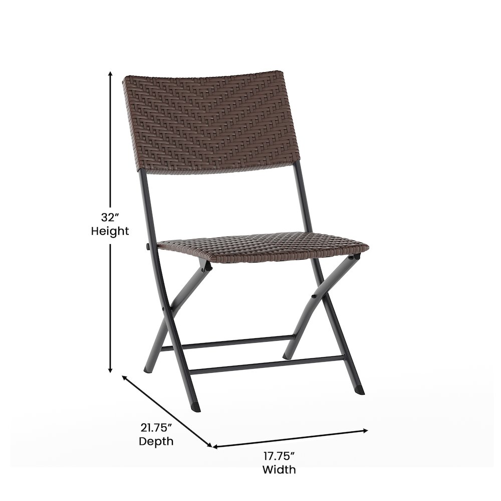 Modern 3 Piece Folding Bistro Table and Chairs Set