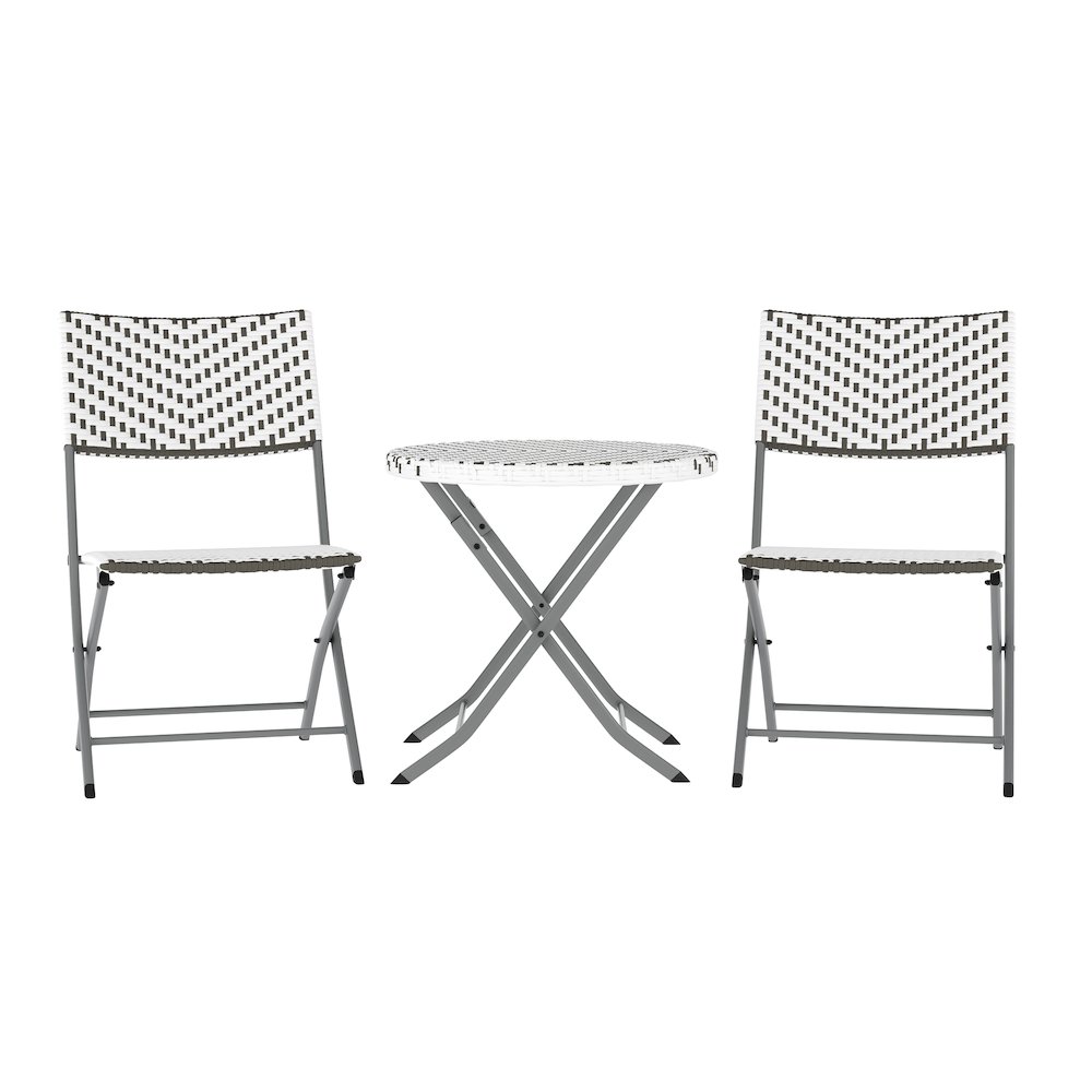 Modern 3 Piece Folding Bistro Table and Chairs Set