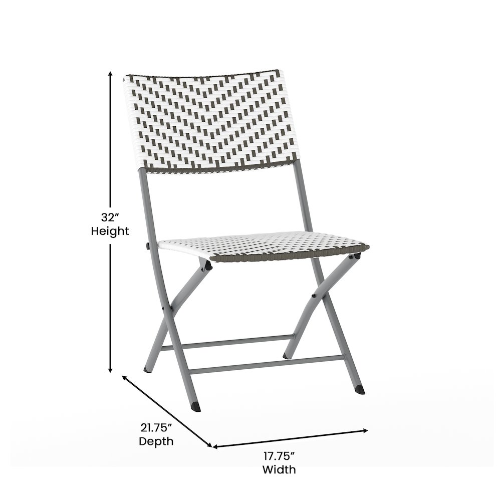 Modern 3 Piece Folding Bistro Table and Chairs Set