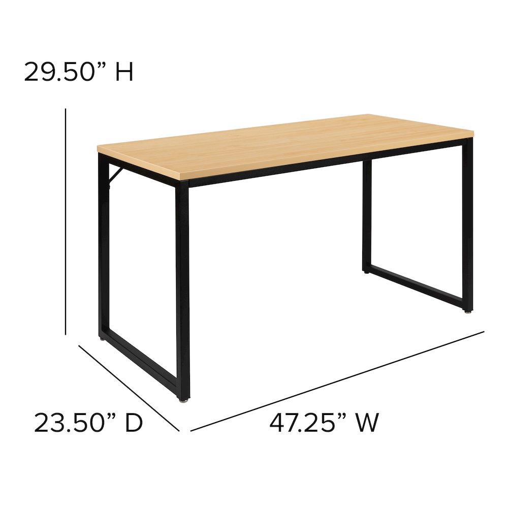 Office Computer Desk and Home Office Desk – 47″ Long (Maple/Black)