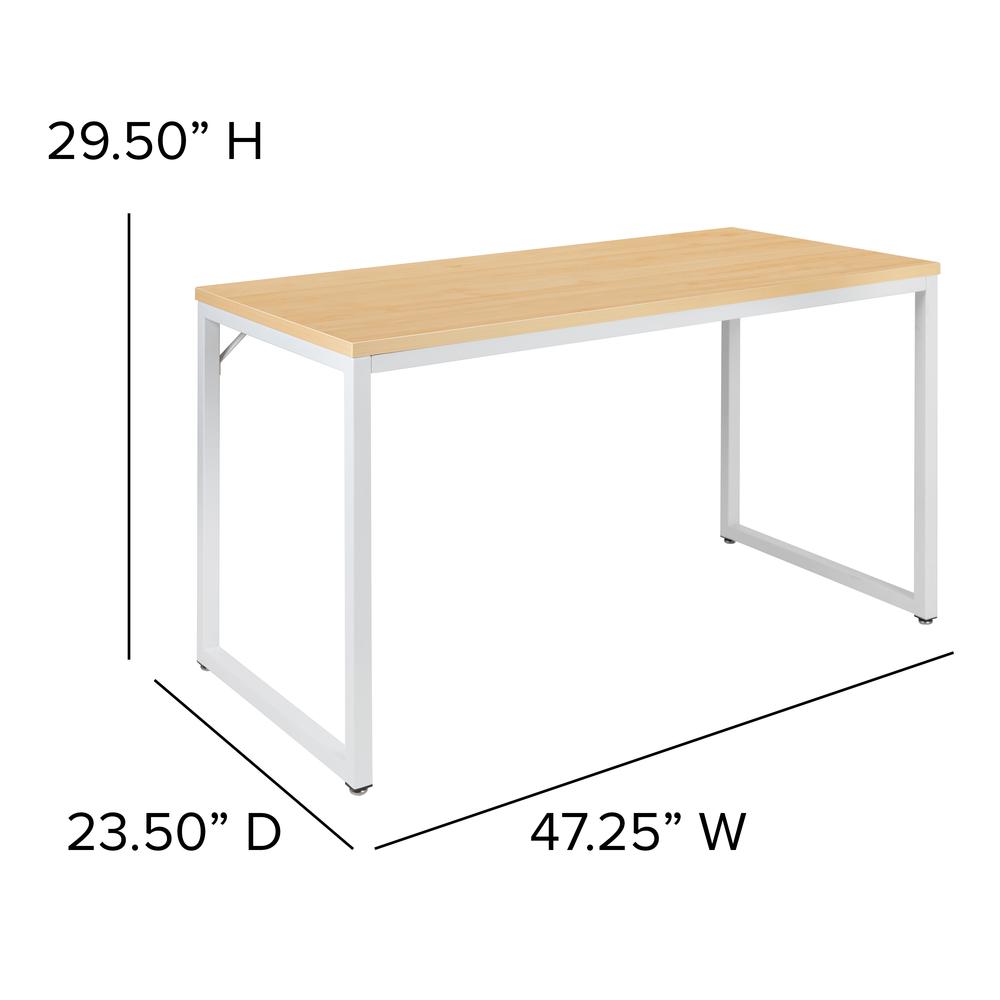 Office Computer Desk and Home Office Desk – 47″ Long (Maple/White)