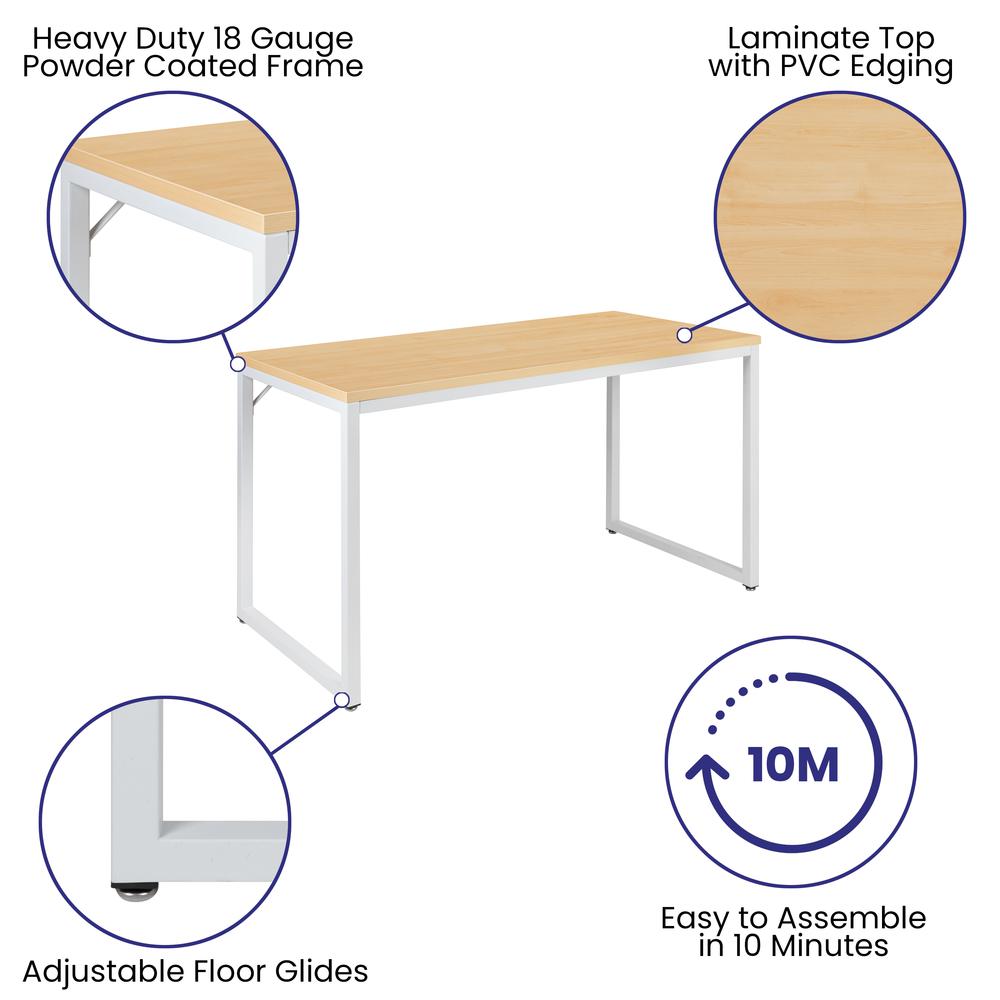 Office Computer Desk and Home Office Desk – 47″ Long (Maple/White)