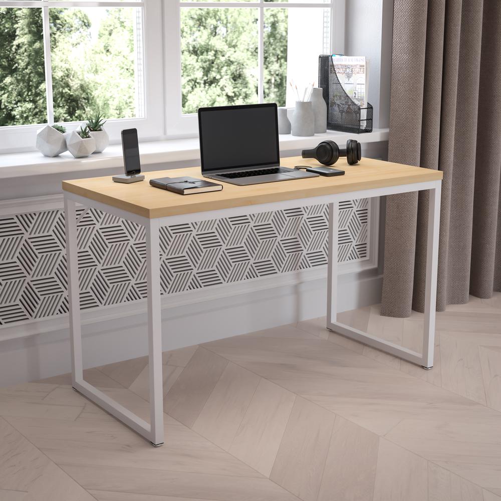 Office Computer Desk and Home Office Desk – 47″ Long (Maple/White)
