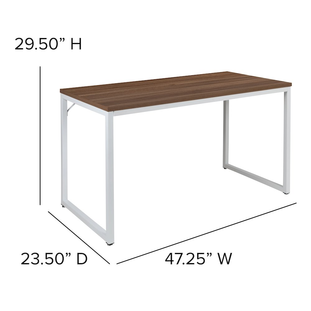 Office Computer Desk and Home Office Desk – 47″ Long (Walnut/White)