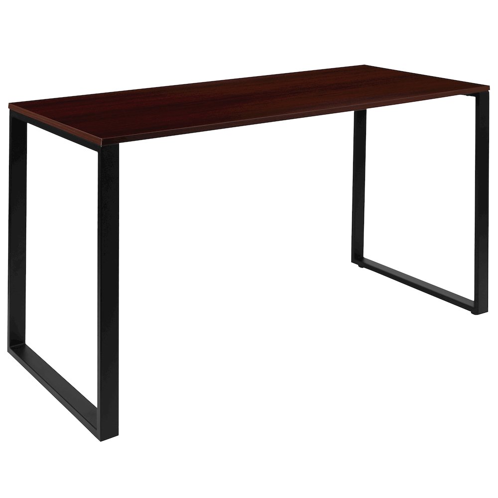Desk Industrial Computer Desk Sturdy Home Office Desk – 55″ Length-Mahogany