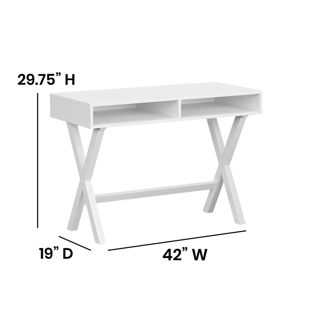 Home Office Writing Computer Desk with Open Storage Compartments