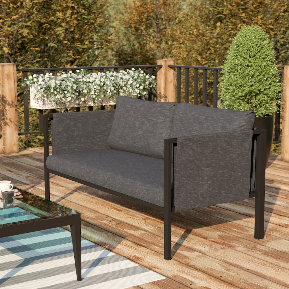 Black with Charcoal Cushions