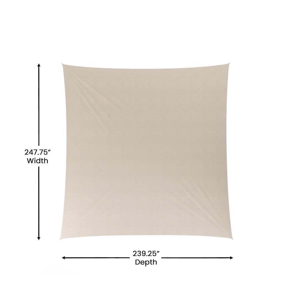 20ft Rectangle Sun Sail Shade Canopy with Included Nylon Attachment Ropes