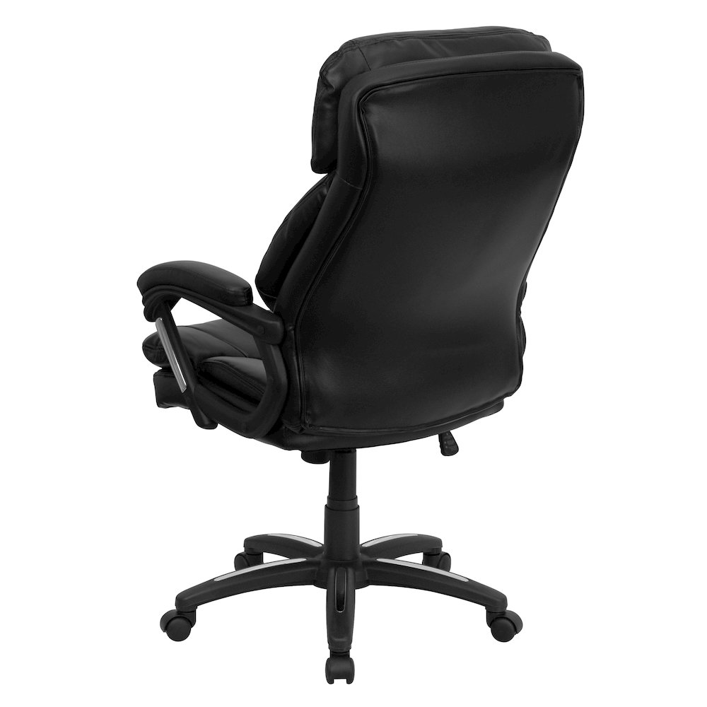 High Back Black Executive Swivel Office Chair with Plush Headrest