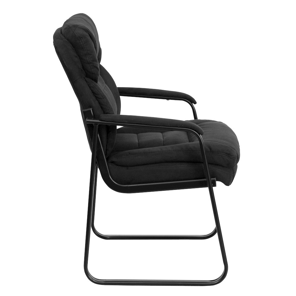 Black Microfiber Executive Side Reception Chair