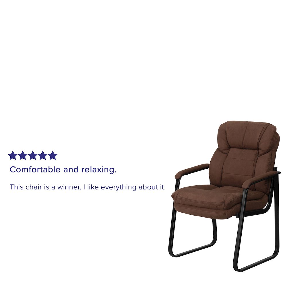 Brown Microfiber Executive Side Reception Chair