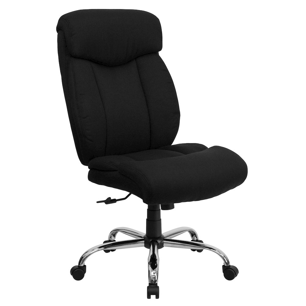 Big & Tall 400 lb. Rated Black Fabric Executive Office Chair and Chrome Base