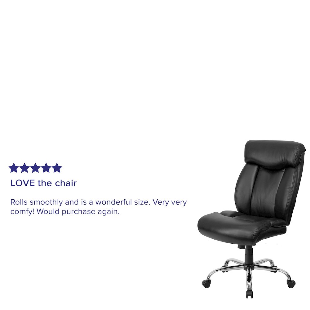 Big & Tall 400 lb. Rated Black Executive Office Chair with Full Headrest