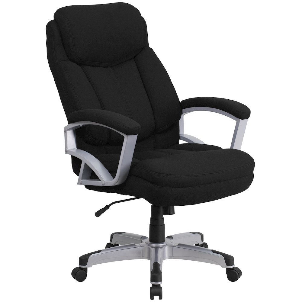 Big & Tall 500 lb. Rated Black Fabric Executive Swivel Office Chair with Arms