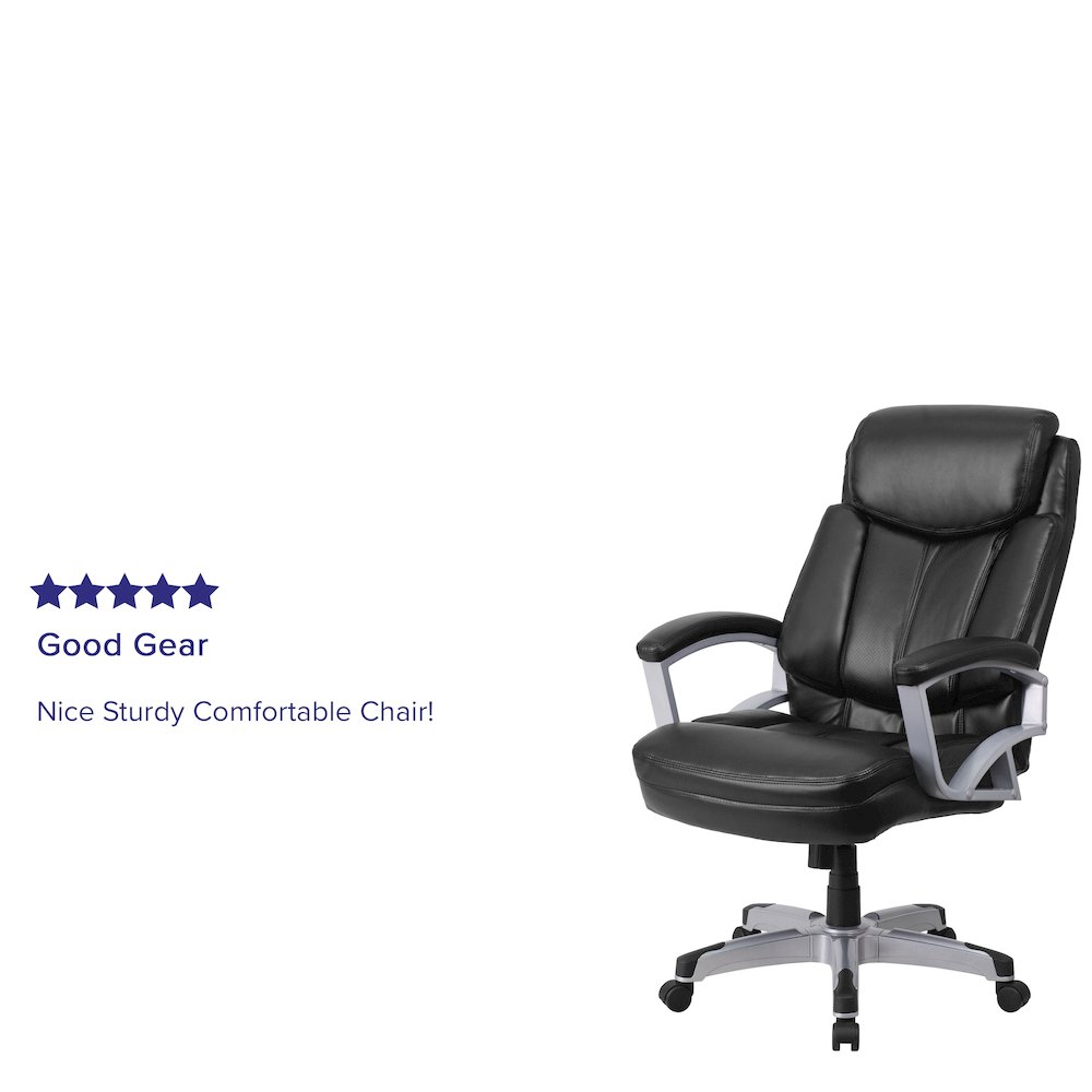 Big & Tall 500 lb. Rated Black Executive Swivel Ergonomic Office Chair with Arms