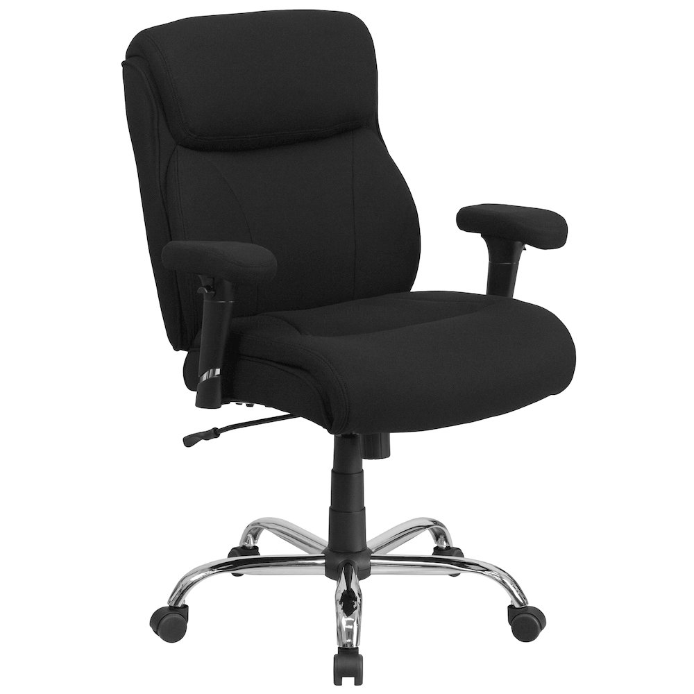 400 lb. Rated Black Fabric Task Office Chair with Line Stitching