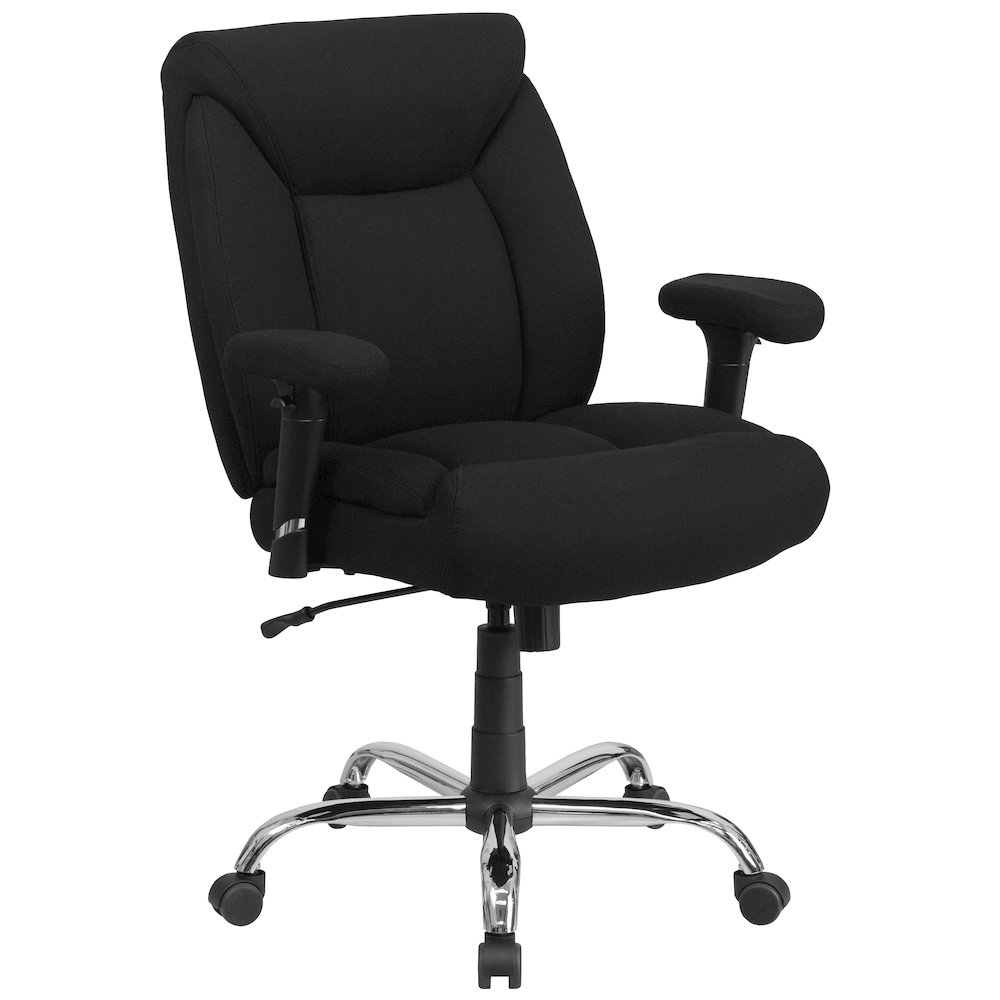 400 lb. Rated Black Fabric Deep Tufted Swivel Task Office Chair